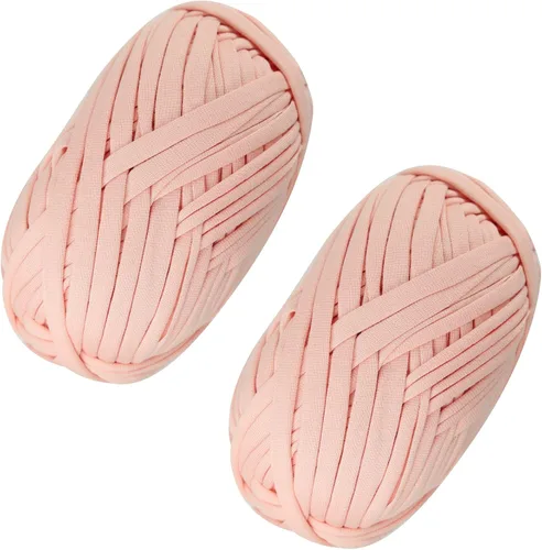 Vista 16 de SIMEIQI 2 piezas de tela elástica para camisetas, hilo de crochet para tejer DIY, hilo de punto grueso tipo espagueti para proyectos de bolsos