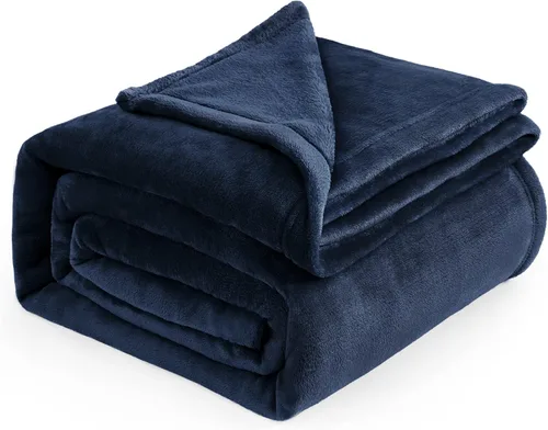 Vista 55 de Bedsure GentleSoft Manta de forro polar, tamaño individual, color gris, 10.53 oz/m², ligera, afelpada, acogedora, suave y cálida para cama, sofá