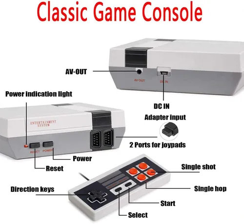 Vista 6 de Retro Classic Controller, Mini Retro Game System Built-in 620 Games, Old-School Gaming System for Adults and Kids
