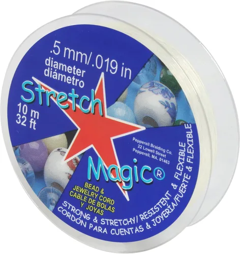 Vista 27 de Stretch Magic Cordón elástico para cuentas – Color negro, 0.020 in de diámetro, 32.8 ft (32 pies) – Cuerda fácil de anudar, fuerte y elástica