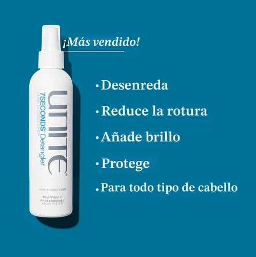 Vista 2 de UNITE Hair 7SECONDS Detangler Leave-In Conditioner Spray for Frizz Control & Heat Protection