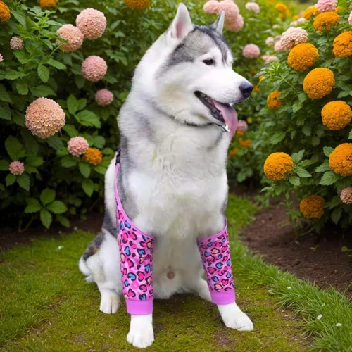 Vista 7 de Rodilleras protectoras para coderas para perros, rodilleras, tratamiento de callos para heridas, patas delanteras para evitar lamidas, para perros