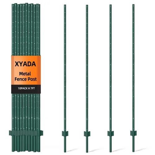 Vista 16 de Poste de valla de metal de 4 pies, poste de valla de jardín resistente para sostener cerca de alambre, poste en U, paquete de 15 postes resistentes