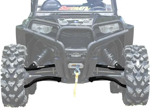 SuperATV Brazos A de alta holgura resistentes para Polaris RZR S 900 / RZR 4 900 (2015-2016) - Desplazamiento de 1.5 pulgadas - Negro