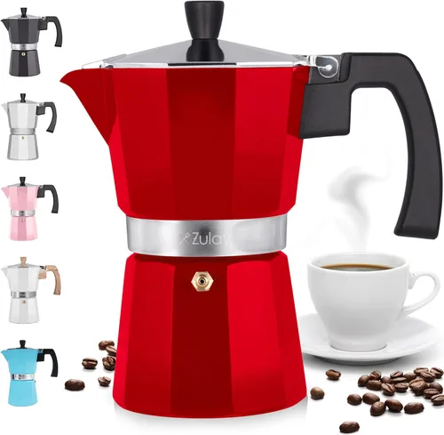 Vista 25 de Zulay Moka Pot - Cafetera para estufa de café expreso, a prueba de fugas, acero inoxidable, fácil de limpiar, mango y perilla resistentes al calor