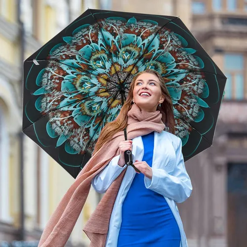 Vista 8 de G4Free Sombrilla de viaje grande con protección UV UPF 50+, 4246 pulgadas, apertura y cierre automático, resistente al viento, bloqueo solar