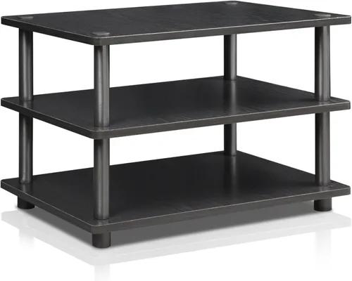Furinno TURN-N-TUBE TV Stand, 3-Tier Corner Entertainment Center, Open Shelf Design TV Console for TV up to 25 Inch, Toolless Assembly, for Living