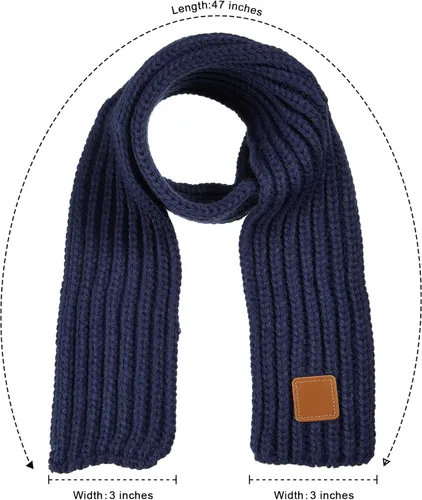 Vista 2 de SATINIOR 6 bufandas de invierno para niños, color sólido, bufandas de punto para niños y niñas