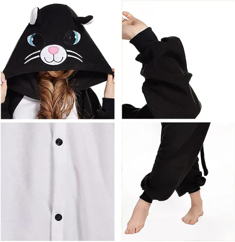 Vista 6 de NEWCOSPLAY Pijama de una pieza para adultos, disfraz de cosplay de una pieza