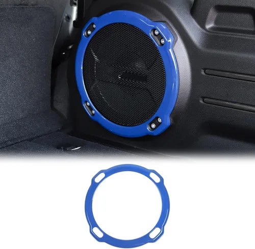 Vista 2 de JeCar Cubierta para altavoz de subwoofer de tronco, accesorios interiores de ABS compatibles con Jeep Wrangler 2018-2023 JL JLU Rubicon, azul