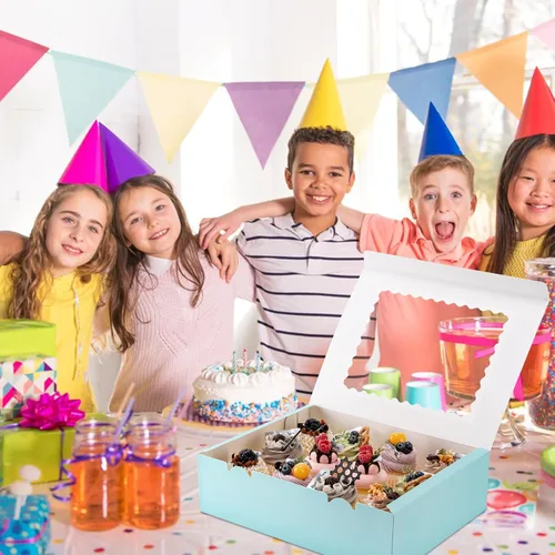 Vista 6 de Hoewina 6 Cajas para Cupcakes - Para 12 Cupcakes con Ventana, Soporte para Cupcakes de Grado Alimenticio, Fácil Transporte y Presentación - Ideal