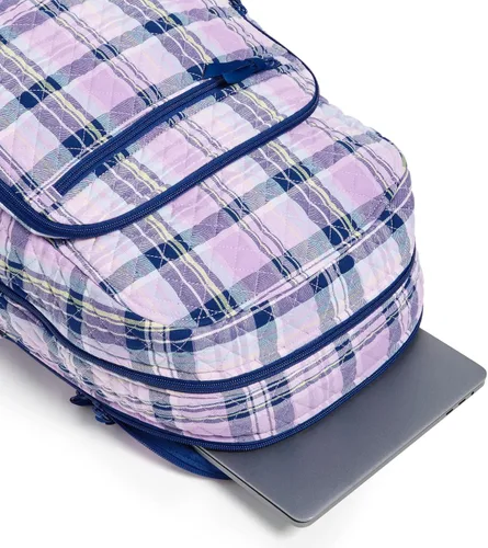 Vista 5 de Vera Bradley Mochila Campus de Algodón para Mujer, Amatista Plaid - Algodón Reciclado
