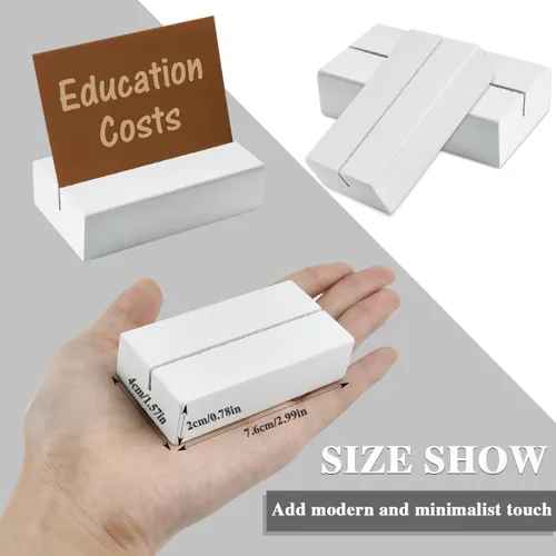 Vista 2 de TIMESETL Paquete de 12 soportes de madera para tarjetas de lugar, soportes de números de mesa, tarjetas de identificación de madera para decoración