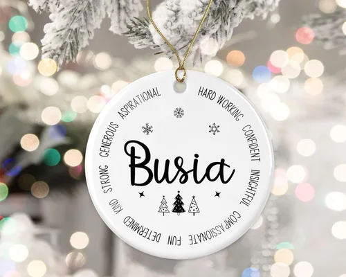 Vista 2 de Descriptive Busia Ornament, Best Busia Ever Ornament, Busia Xmas Keepsake Gift from Daughter Or Son, New Busia Ornament, First for Busia Printed on
