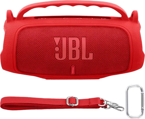 Vista 11 de Funda de silicona compatible con JBL Charge 5 Altavoz Bluetooth portátil impermeable (Cubierta de silicona negra)