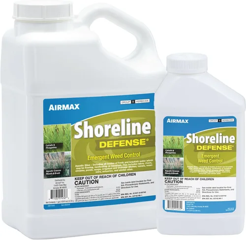Vista 2 de Airmax Shoreline Defense Tratamiento concentrado para control de malezas emergentes, herbicida acuático (glifosato) para fragmitas, pasto