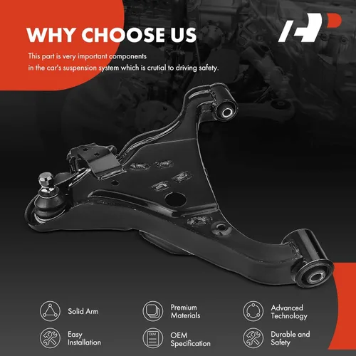 Vista 6 de A-Premium Brazo de control inferior delantero derecho, con rótula y buje, compatible con Nissan Frontier 2005-2018, Pathfinder 2005-2012, Xterra
