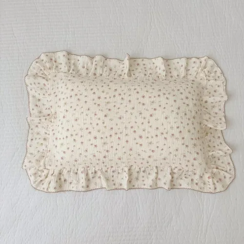 Vista 45 de BuLuTu Funda de almohada de muselina de algodón para niños pequeños con bonito patrón de flores de azalea, súper suave, funda de almohada para cuna