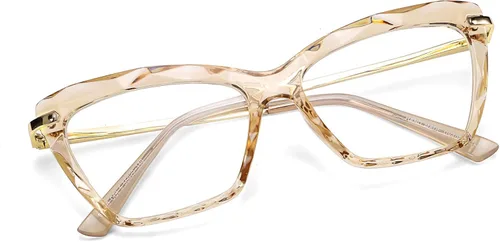 Vista 12 de FEISEDY Gafas de ojo de gato Marco Lentes transparentes Gafas ligeras para mujer B2440 Negro