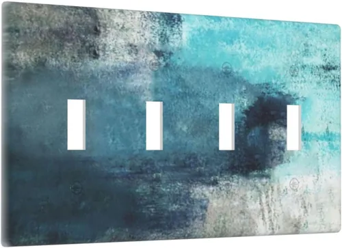 Vista 88 de Taupe Beige Marrón Gris Abstracto Arte 1-Banda Interruptor de Luz Doble de Recepción Placa de Pared Toma Cubiertas Eléctricas Decorativas Modernas