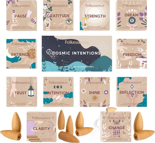 Vista 14 de Folkulture Conos de incienso de reflujo (20 conos) Paquete de 2 conos de reflujo de playa para relajación y estado de ánimo calmante Sin carbón