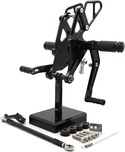 Motocicleta aluminio repuestos Estriberas trasero Sets reposapiés apto para Yamaha MT-07 2013 2014 2015 2016 2017 (negro)