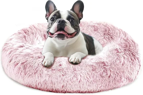 Vista 62 de JOLLYVOGUE Cama Calmante para Perros Pequeños - Cama para Perros Pequeños en Forma de Dona Lavable de 23 Pulgadas para Gatitos y Cachorros, Camas