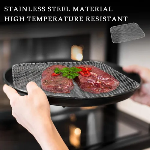 Vista 5 de 10 piezas desechables de aluminio para barbacoa al aire libre, alfombrillas de malla antiadherentes para cocinar, hornear y acampar