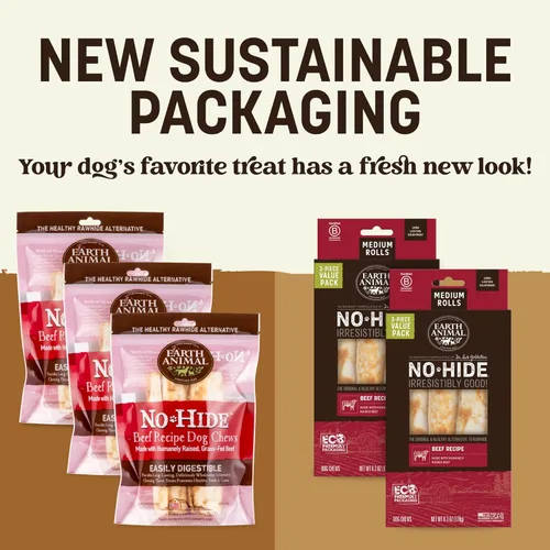 Vista 66 de Earth Animal Masticables sin ocultar – de The Grill Rolls Bacon Cheeseburger Sabor Rawhide Free Medium Dog Chews – 3