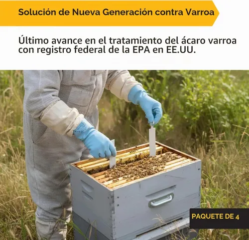 Vista 2 de Mann Lake Apivar 2.0 Varroa - Tiras de tratamiento de ácaros, 4 tiras
