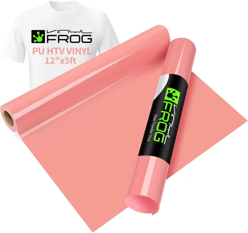 Vista 13 de VINYL FROG Paquete de 6 rollos de vinilo HTV de 12 x 3 pies de transferencia de calor para camisetas, amarillo, granate, camello, vinilo