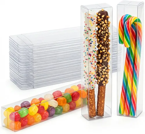 Vista 15 de VGOODALL 26 cajas transparentes de macarrón, cajas de regalo de plástico
