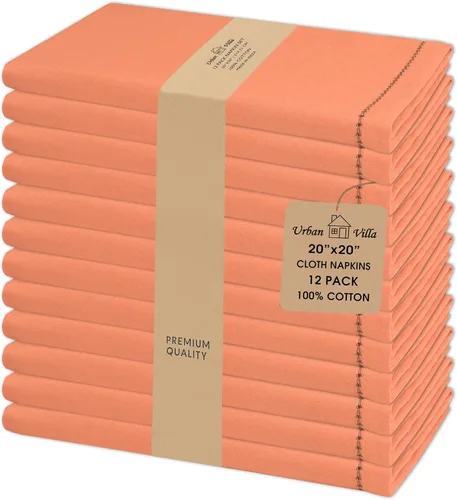 Vista 86 de Urban Villa Juego de 6 servilletas de tela blancas (18 x 18 pulgadas) 100% algodón absorbente, lavable, duradero, reutilizable, ideal