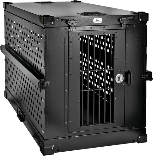 Vista 19 de K9 Kennel Boss - Jaula para Perros de Aluminio Resistente con Recubrimiento en Polvo Completamente Plegable - Pequeña (Negro)