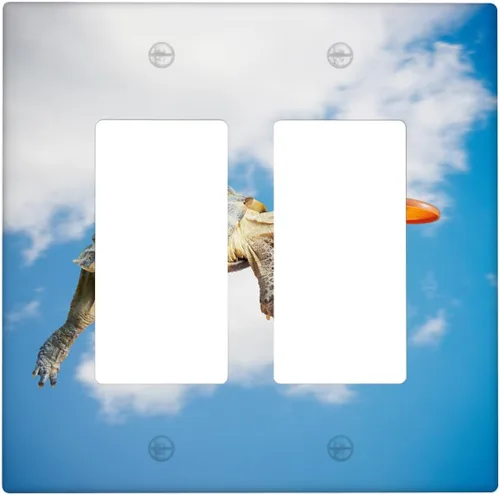 Vista 79 de Placa de interruptor de luz de tortuga marina de 1 banda, placa de pared basculante individual, placa decorativa eléctrica GFCI para decoración