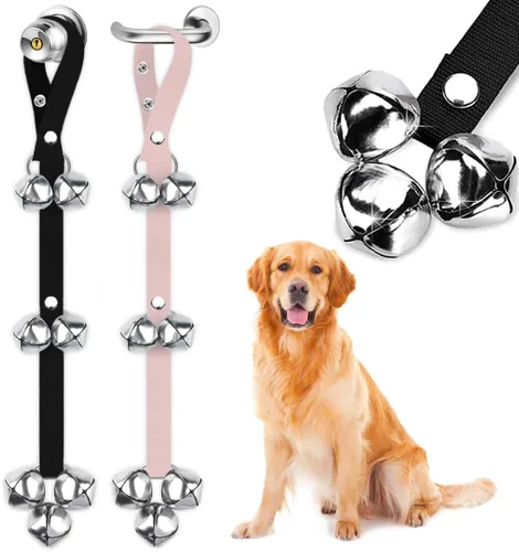 Vista 6 de BLUETREE Paquete de 2 timbres para perros de alta calidad, campanas ajustables para entrenar a tu cachorro de la manera fácil, 7 timbres extra