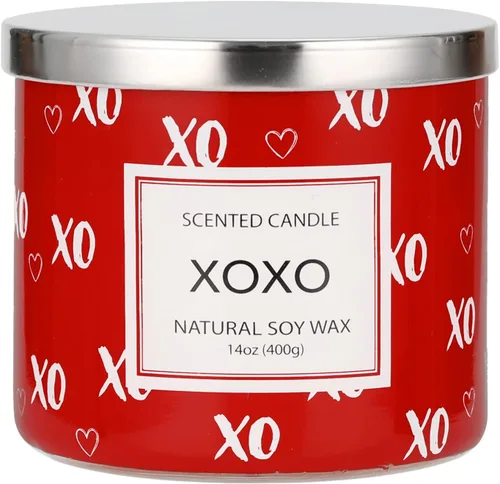 Vista 9 de Regalo de vela para el día de San Valentín, vela perfumada de champán, tarro grande de 3 mechas, 14 onzas, velas de regalo para el día de la boda