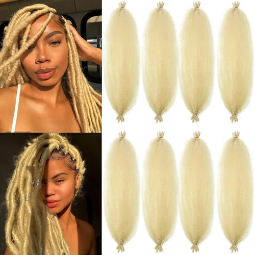 Vista 14 de 3 paquetes de cabello rizado afro elástico de 10 pulgadas, cabello trenzado Marley Twist 1B preseparado de ganchillo sintético suave para rastas