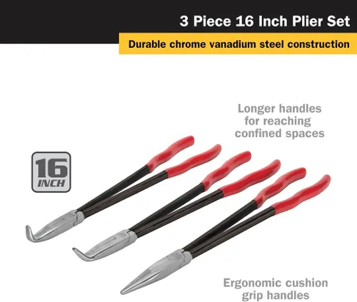 Vista 2 de Titan 60787 Juego de alicates de punta larga de 3 piezas de 16 pulgadas