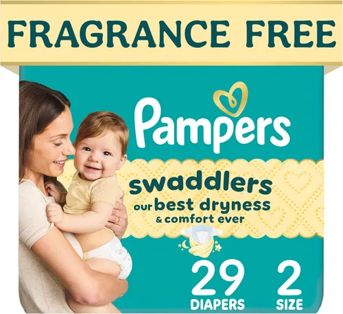 Vista 35 de Pampers Pañales Swaddlers, talla 4 (15-34 libras), 150 unidades, sin fragancia, hipoalergénicos, absorbentes, recomendados por pediatras, seguros
