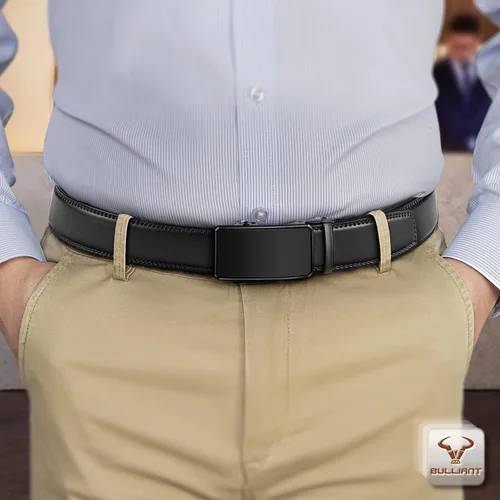 Vista 5 de BULLIANT Cinturón para hombre, cinturón de marca con trinquete de cuero genuino para regalo, talla personalizada