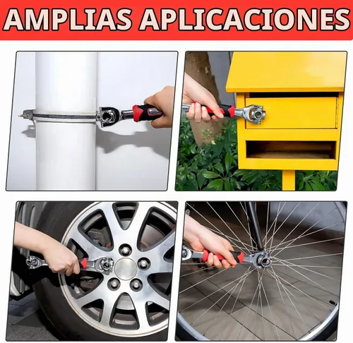 Vista 3 de Toolwiz Llave universal 52 en 1 ajustable multifuncional con cabeza giratoria de 360 grados, para quitar tornillos, tuercas, sujetadores