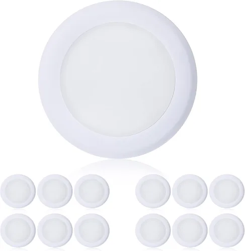 Vista 10 de TOPELER Luz de disco LED de 6 pulgadas, lámpara de techo moderna de montaje empotrado de 15 W, luz descendente de disco de perfil bajo regulable