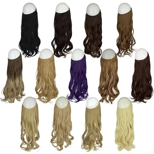 Vista 7 de OMGREAT Extensiones de cabello con alambre transparente invisible, rizado, ondulado, postizo secreto oculto para mujeres, de 20 pulgadas, 4.4 onzas