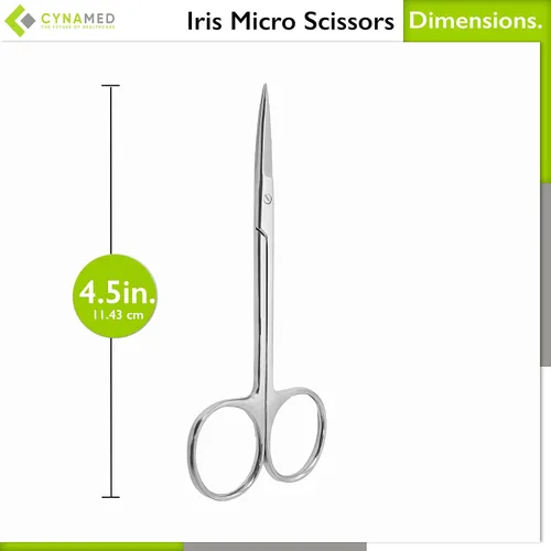 Vista 3 de Cynamed Iris - Tijeras de laboratorio de precisión de microdisección, punta fina recta, perfectas para médicos, enfermeras, EMS, estudiantes