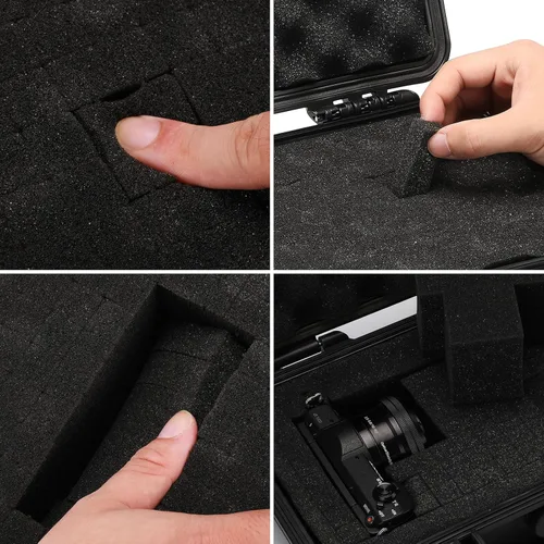 Vista 7 de Mayouko Caja de herramientas portátil con esponja a prueba de golpes, grado impermeable IP67, funda rígida impermeable con inserto de espuma, funda