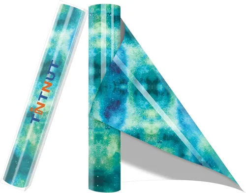 Vista 10 de Tintnut Vinilo de transferencia de calor que brilla en la oscuridad HTV - 12x10 pulgadas 6 hojas Vinilo luminiscente de galaxia Vinilo termoadhesivo