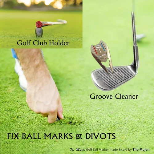 Vista 3 de Golf Ball Marker, Golf Alignment Ball Marker for Putting, Golf Divot Tool, Golf Training Aid Golf Accessories with Hat Clip, Cleaner, Club Holder
