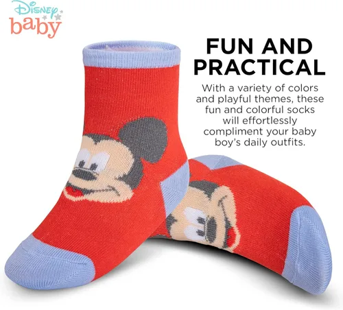 Vista 3 de Disney 10-Pack Mickey Mouse Baby Boy Infant Sock Multicolor - 0-24 Months