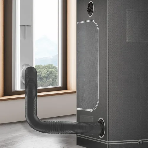 Vista 7 de Kit de conducto de ventana AC Infinity, puerto de ventilación universal para ventiladores en línea de 4" y 6", kit de ventilación de ventana